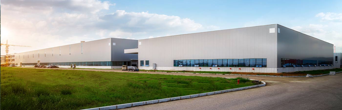 Aerial image of a warehouse